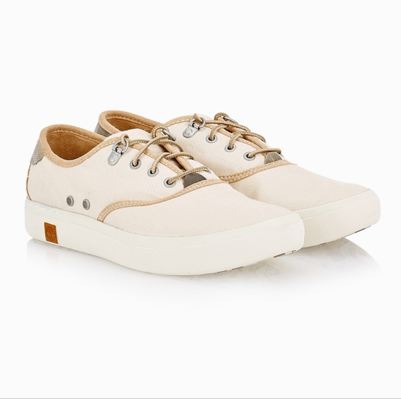 Timberland Amherst Canvas Beige Oxford Women Shoes | Size 6 - Picture 3 of 12